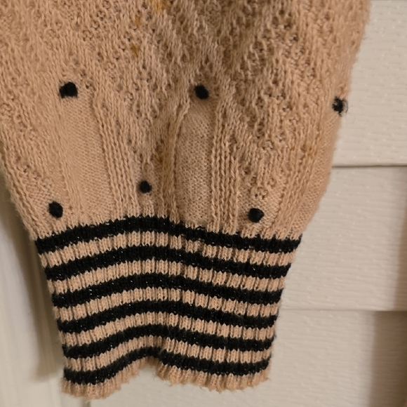 MANOUSH Cream and Black Cotton Long Cardigan with Textured Knit - Picture 5 of 14